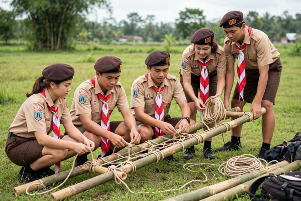 Cara Membuat Tandu Pramuka dari Tongkat dan Tali: Panduan P3K