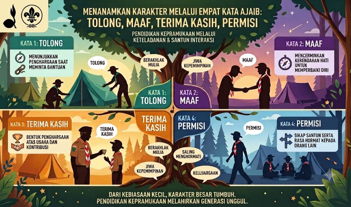 Empat Kata Ajaib yang Sering Kali Dilupakan oleh Pembina dan Pelatih Pramuka