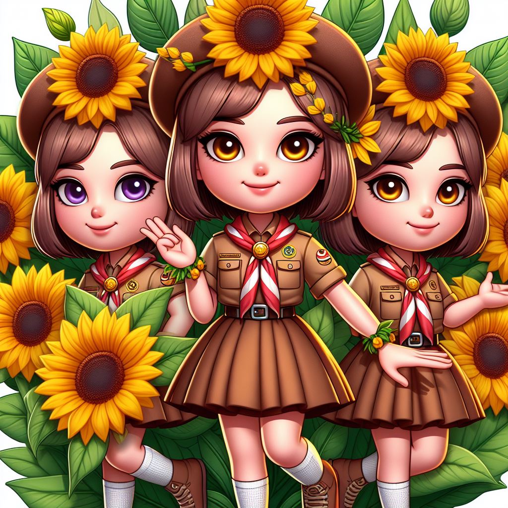 Kumpulan Kartun Maskot Regu Pramuka 12 Regu Sunflower Kartun Maskot Regu Pramuka