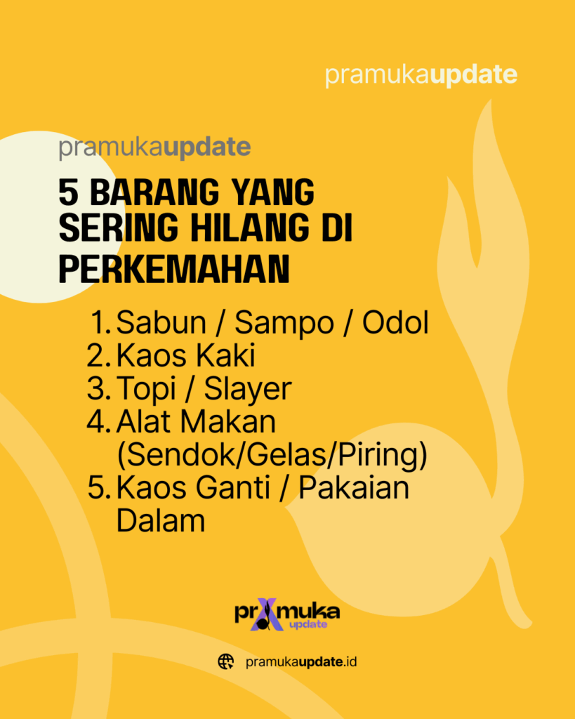 5 Barang yang Sering Hilang di Perkemahan Pramuka: Panduan Lengkap Anti-Hilang dan Tetap Semangat! 4 5 Barang yang Sering Hilang di Perkemahan