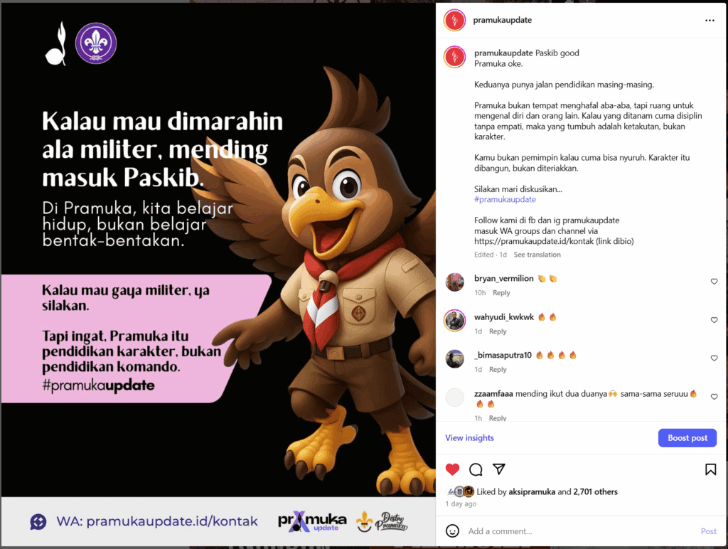 Menggugat Kepatuhan Buta: Pramuka Adalah Sekolah Karakter, Bukan Barak Militer 2 Menggugat Kepatuhan Buta