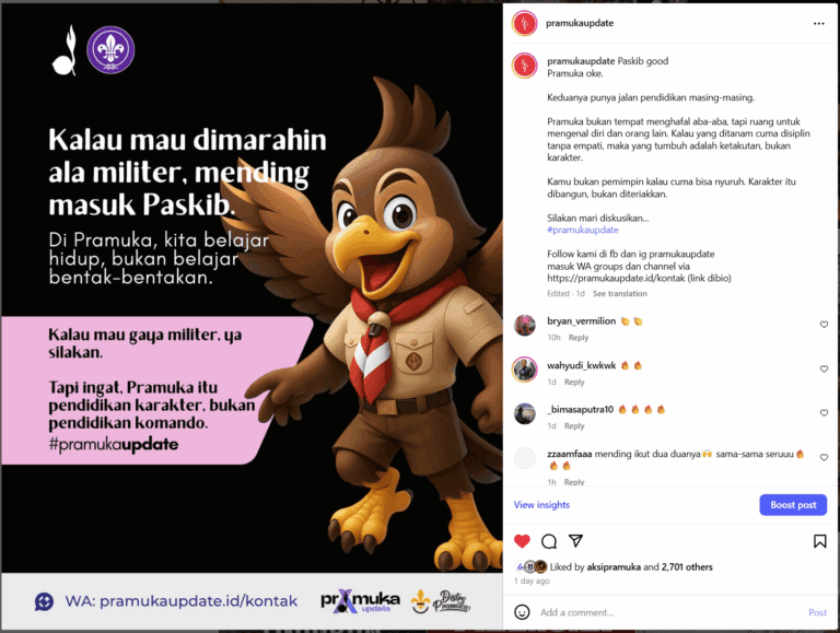 Menggugat Kepatuhan Buta: Pramuka Adalah Sekolah Karakter, Bukan Barak Militer 1 Menggugat Kepatuhan Buta