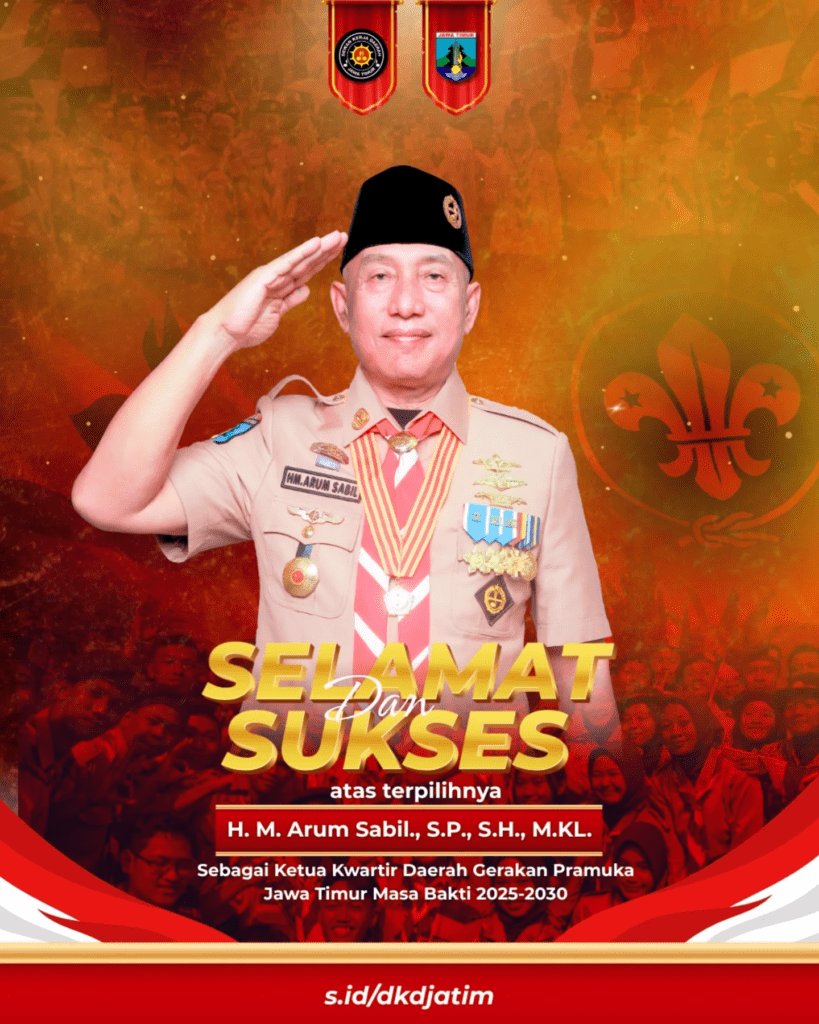 ERA BARU PRAMUKA JAWA TIMUR: Kak Arum Sabil Pimpin Kwarda Jatim 2025-2030 Menuju Generasi Produktif dan Adaptif 3 ERA BARU PRAMUKA JAWA TIMUR
